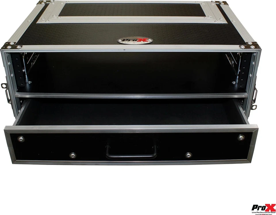 Flight Case ATA Style Rack Case 12 In. Deep 2U W-2U Drawer - Image 2 of 4