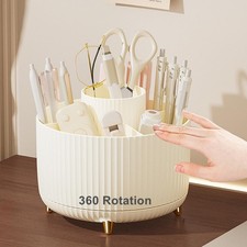 Desk Pencil Pen Holder 5 Slots 360 Degree Rotating Pen Organizers Desk Desktop