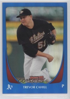 2011 Bowman Chrome Blue Refractor 50/150 Trevor Cahill #51 y3t