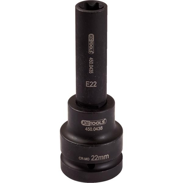 "Ks-Tools 450.0484 1\" Kraft-Bit-Stecknuss E-TX Lang E24 Chrom-MolybdäN TX-E"-image