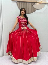 Cotton Lehenga Choli Lampi Border Ribbon Work Indian Wedding Ethnic Wear