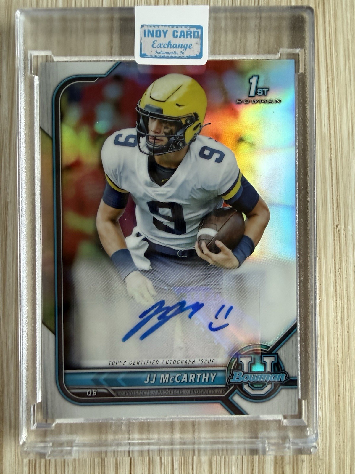 2021-22 Bowman Chrome U JJ McCarthy Silver Auto 1st Bowman #BCPA-JM Vikings MICH