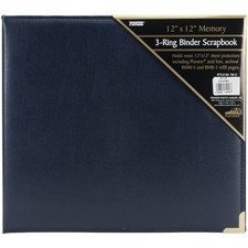 Pioneer 3-Ring Sewn Cover Album 12"X12" Navy Blue Oxford