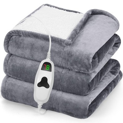 greenoak Heated Blanket Electric Throw 50''X60'', Heating 50x60, Misty Grey