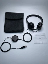 Dell Jabra Sound HSC060 Microphone Wired Headset Black USB & Soft Case NEW