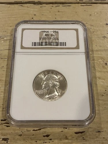 1946 P Washington SILVER Quarter 25c NGC MS64