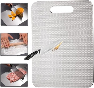 Schneidebrett Cutting Board Edelstahl Schneidebrett Doppelseitiges für Küche Bar