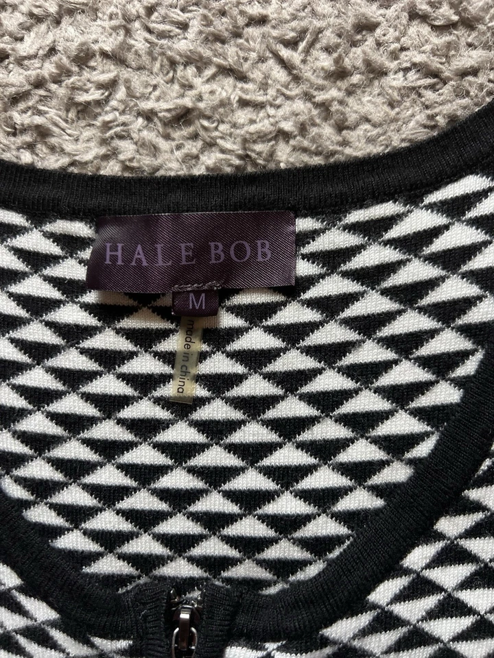 Hale Bob Knit Dress Medium Geometric Zebra Animal Print Sleeveless 5CLA6812 - Image 3 of 4