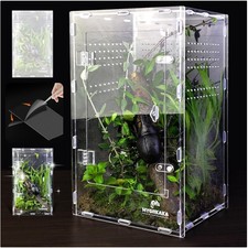 360-Degree Acrylic Terrarium for Spiders, Frogs  Small Reptiles - Easy Access