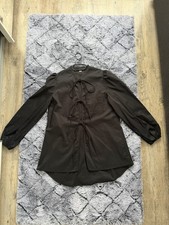 SHEIN Damen Bluse schwarz Langarm Rundhals Sc...