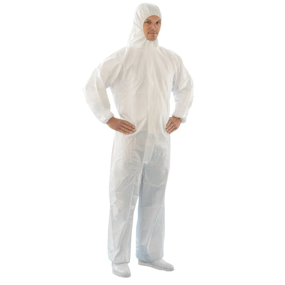 F.W. BURMANN GMBH & CO. KG Schutzanzug Typ 5 6 SMS Profi Asbest Einwegoverall weiß einzeln verpackt Kapuze