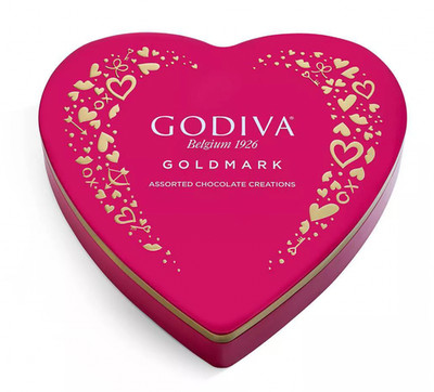 3x Godiva Goldmark Premium Assorted Chocolates Heart Tin Valentine's Day 3 Pack