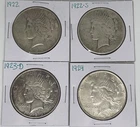 1922 1922-S 1923-D 1924 Peace Dollar Lot of 4