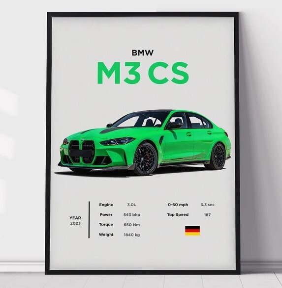BMW M3 CS Poster, Boys Room Decor, Home Office Art, Room Decor eBay
