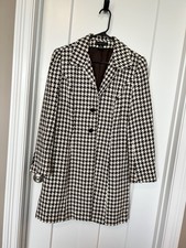 Donna Rae Pea Coat Women's Size 12 Brown And Cream