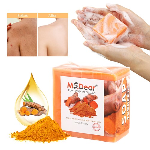 Turmeric Soap Anti Acne Skin Whitening Bleaching Face&Body Dark Spots Lightening - Picture 10 of 11
