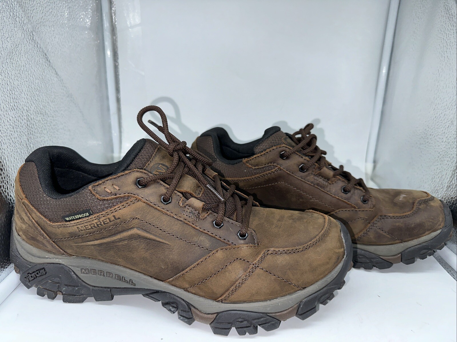 Men's Merrell Moab Adventure Hiking Shoes Size 10.5 Dark Earth Leather J91825