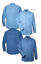 Ultraclub - 8960 Men's Cypress Denim Button Down Woven Shirt, Pocket NWT!