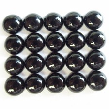 20Pcs 8x4mm Black Agate Round Cab Cabochon B65428