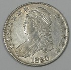 Bargain 1830 Capped Bust/Lettered Edge Half Dollar Extra Fine Silver 50c