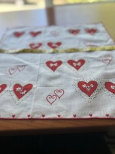 Vintage Valentine  s Hankie Hearts Flowers Cherubs