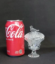 Hofbauer Byrdes Clear Lead Crystal Bird Box Miniature Lidded Trinket Dish (Bin1)