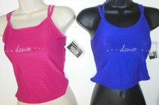 DANCER CrissCross Double Camisole Embroidered rhinestones Ch/Ladies 3 colors