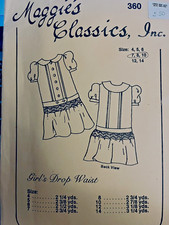 VTG 84 Maggie  s Classic Girls Smocked Dropped Long Waist Dress SZ 7-10