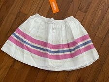 New Gymboree Girls White Striped Skirt Size 8