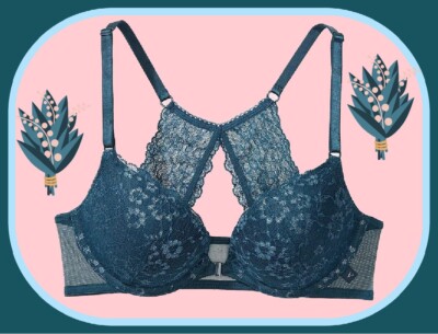 34B TEAL SHINE Lace Front Close Extreme Lift Victorias Secret
