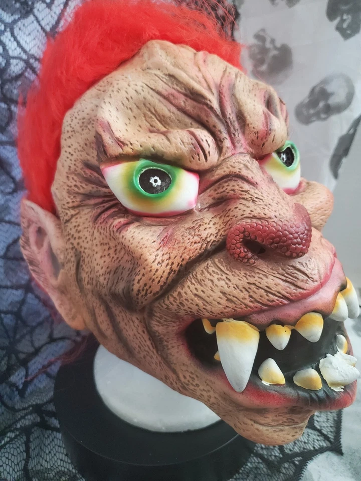 Don Post Classic Kaiju Latex Mask By Trick Or Treat Studios Halloween Red Wig - Image 4 of 4