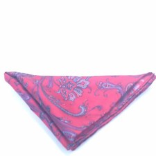 125 Ryan Seacrest Men Red Black Pink Paisley Handkerchief Casual Pocket Square
