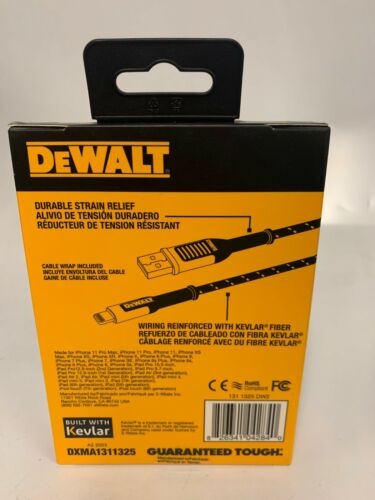 Dewalt DXMA1311325 USB Charging Cable For iPhone / Lightning / iPad 6' (6ft) - 第 2/3 張圖片