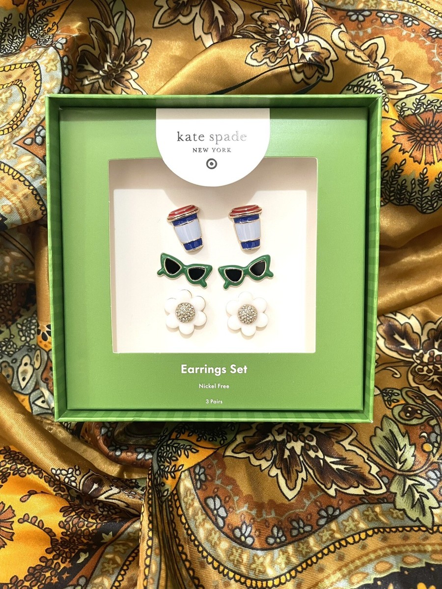 Kate Spade New York x Target Mixed Novelty Stud Earrings 3pk