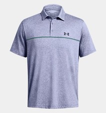 New Under Armour Mens UA Playoff 3.0 Stripe Polo Golf Shirt 1378676 Celeste 2XL