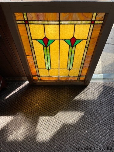 Antique Arts Crafts Stained Leaded Glass Window Circa 1915 From Chicago Ebay
