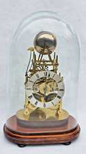 19th CENTURY DOUBLE FUSEE BELL STRIKING SKELETON CLOCK  UNDER DOME
