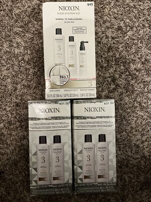 NIOXIN System 3 Hair System Starter Kit & Cleanser + Scalp Therapy 10.1oz Combo