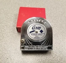 Vintage Master Rule Mfg. Clark Plastic Wall Tile Advertising Tape Measure USA