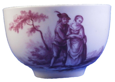 Antique 18thC Ludwigsburg Porcelain Puce Scenic Cup Porzellan Tasse Scene #2
