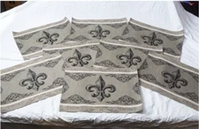 DII Design Imports Fleur de Lis Jacquard Placemat Set of 8, EUC, RARE & HTF