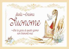 Cialda SANTA CRESIMA con NOME Decorazione Torta Ostia o Zucchero