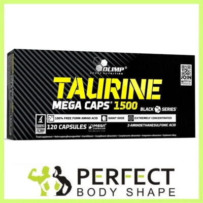 OLIMP TAURINE 1500MG 120 MEGA CAPS SUPPORT CREATINE TRANSPORT AMINO ACIDS ENERGY