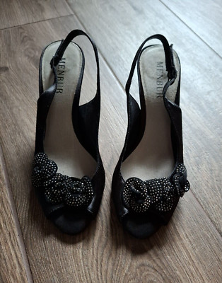 Menbur Peeptoe-Pumps,Gr. 38,schwarz,teilweise Leder,neuwertig