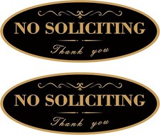 2 Pack No Soliciting Sign for House Strong Self-Adhesive Acrylic No Soliciting