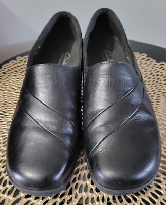 Clarks MaryGold Black Leather Slip-On Loafers for Women Size 8.5 Clarks Women main image 3