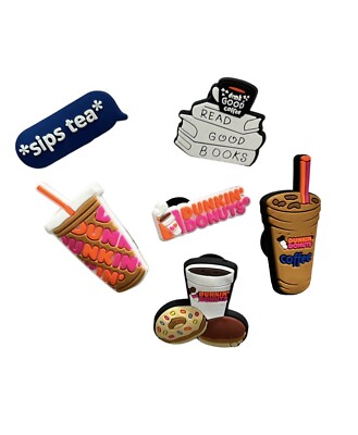 Dunkin  Donuts Schuh Charm - (6er Set) Donuts, Kaffee, Dunkin