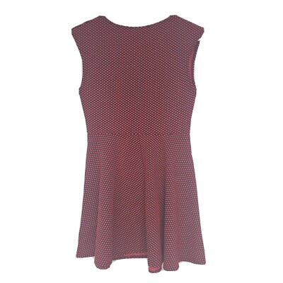 ax paris skater dresses AX Paris Womens Size 6 Skater Dress Black Red Dots Short Sleeveless Pull  Over