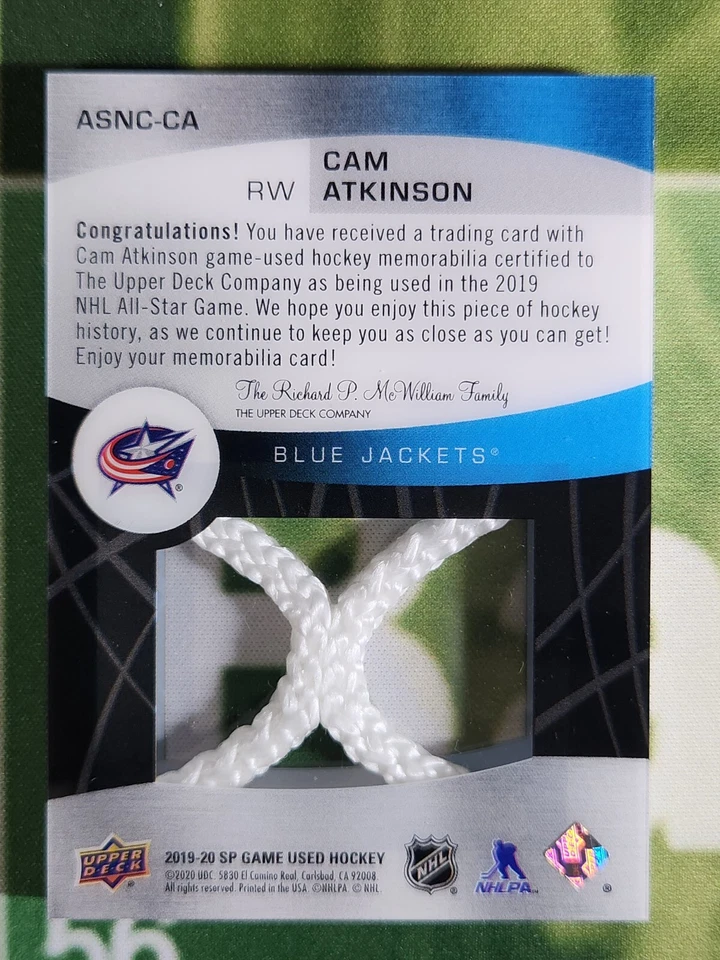 Cable de red Cam Atkinson All-Star Game Materials 2019-20/35 Philadelphia Flyers Foto 2 de 2