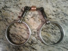 5" Dog Bone Copper Roller Snaffle O Ring Stainless HORSE BIT - Free Shipping